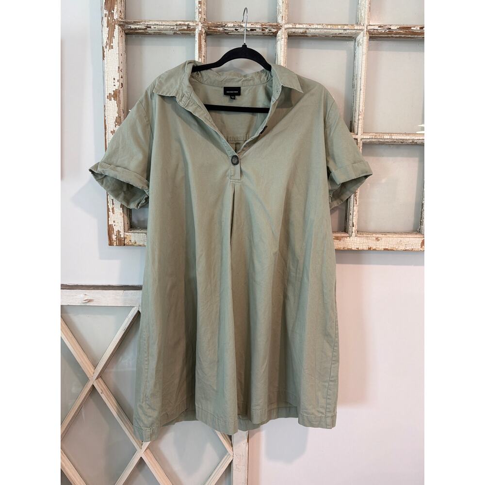 Who What Wear XXL short sleeve light green collared mini shirtdress